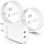 45W USB C Chargeur Rapide pour iPhone 18 17 16 15 Pro Max,2-Port Chargeur USBC Apple avec 2M+2M Câble USB C pour iPhone 17 Pro M