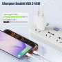 45W USB C Chargeur Rapide pour iPhone 18 17 16 15 Pro Max,2-Port Chargeur USBC Apple avec 2M+2M Câble USB C pour iPhone 17 Pro M