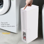 Poubelle de Salle de Bain Fine avec Brosse, Couvercle Escamotable, Poubelle 3 en 1, 1,3 Gallon pour Petit Espace, Seau Intérieur