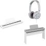 Yamaha Piano numérique P-225, blanc - Piano numérique portable et léger livré avec un casque HPH-150 et un support de piano numé