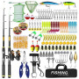 VeftBltrem Canne à Pêche Télescopique pour Enfants, Kit Complet avec 2 Tailles (1.8m & 2.1m), Moulinet et Appâts, Matériel de Dé