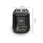 Tefal - Includeo - Grille-pain 2 fentes avec pinces magnétiques - Noir | Grille-pain 2 fentes extra-larges avec 7 niveaux de dor