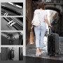 LEADZM Set de 3 Valises de Voyage (Noir) | Valise Grande Taille & Cabine, Set de Bagage pour Voyage, ABS avec Coins Renforcés, r