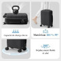LEADZM Set de 3 Valises en PP, Valise Grande Taille & Cabine (Noir) | 4x plus résistante, Résiste au froid jusqu’à -35°C, Surfac