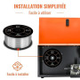 HITBOX 1kg 0,8mm Fil Fourré Sans Gaz,E71T-GS pour Postes à Souder MIG | Fil de Soudage MIG/Sans Gaz Auto-Protégé,Faible Projecti