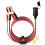 HATMINI Cordon d’extension de 3 m avec pinces crocodile pour batterie de voiture, prise allume-cigare femelle 12 V/24 V, 14 AWG,
