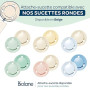 BIOLANE - Tétines rondes - Sucettes extra-fines - 0 à 6 mois - Vert et Beige - Téterelle en caoutchouc naturel - Respect du déve