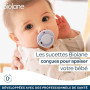BIOLANE - Tétines rondes - Sucettes extra-fines - 0 à 6 mois - Vert et Beige - Téterelle en caoutchouc naturel - Respect du déve