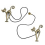 Cisixin 2pcs Embrasses aux Rideaux Rétro Magnétiques, Clip Rideau en Motif de Chat, Bronze Rétro