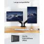 HUANUO Support Ecran PC 2 Ecran de 13 à 32 Pouces, Bras pour Écran Pc pour Écrans Plats, Gaming Bras Ecran PC VESA 75x75/100x100