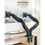 HUANUO Support Ecran PC 2 Ecran de 13 à 32 Pouces, Bras pour Écran Pc pour Écrans Plats, Gaming Bras Ecran PC VESA 75x75/100x100
