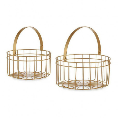 Panier Ronde Doré Métal (2 pcs) 49,99 €