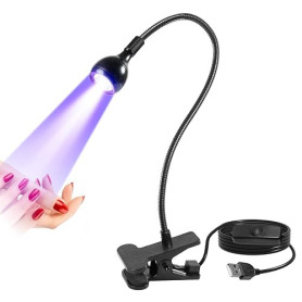 Lampe UV ongles gel 5W mini lampe UV LED ongles semi permanent portable avec pince et interrupteur pour résine et pose américain