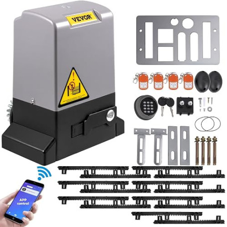 VEVOR Motorisation Portail Coulissant 1800 kg 7 m Ouvre-portail Automatique | Pour Hôtels, Usines, Écoles, Maisons Privées, Ferm