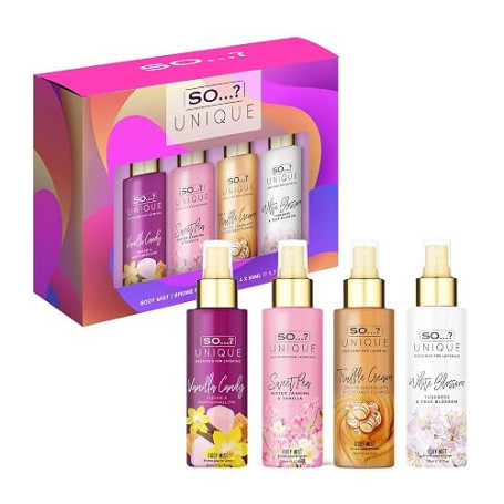 So…? Unique Mini Mist Coffret Cadeau Brume Corporelle Parfumée Pour Femme (4x50ml)