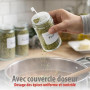 alpina Pot Epices Verre Lot de 12 - Petit Pot en Verre avec Couvercle Bambou et Doseur - Rangement Cuisine et Rangement Epices