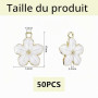 RIIRCSGE 50 Pièces Pendentif, Charms de Fleurs de Cerisier Blanc, Inoxydables, Vente en Gros de Fournitures Artisanales pour Bou
