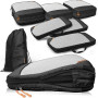 LOONARA Sacs de compression pour valises et sacs à dos [7 pièces] - Cubes compressibles, organiseurs bagages, sacs de voyage, ac
