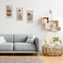 Yixuan 3 Pièces Sculptures Murales Décoratives en Bois Léger, Décor Boho Chic avec Motifs Feuille et Formes Géométriques, Art Mu