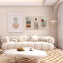 Yixuan 3 Pièces Sculptures Murales Décoratives en Bois Léger, Décor Boho Chic avec Motifs Feuille et Formes Géométriques, Art Mu