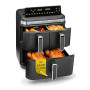 GOURMETmaxx FryUp3 Friteuse à air chaud verticale 3 chambres | Friteuse à air chaud XXL 17 litres | Airfryer avec écran tactile