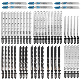 52 pièces Lames De Scie Sauteuse professionnelles,10 modèles Tige en T Jeu de lames de scie sauteuse à haute teneur,Lame de scie
