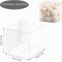 HENGBIRD Lot de 50 boîtes cadeaux transparentes en plastique - 5 x 5 x 5 cm - Boîte cadeau carrée transparente - Petite boîte d'