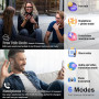 Conyat Ecouteur Traducteur Instantané, 40 Heure Bluetooth 5.4 Ecouteurs sans Fil avec 164 Langues, 3 en 1 Écouteur AI Traduction