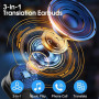 Conyat Ecouteur Traducteur Instantané, 40 Heure Bluetooth 5.4 Ecouteurs sans Fil avec 164 Langues, 3 en 1 Écouteur AI Traduction