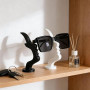 FloralGrace Lustiger Porte-Lunettes en Forme De Visage, Lot De 2 Pièces Noir Et Blanc, Design Abstrait, Support pour Lunettes De