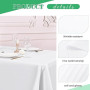 10 paquet de nappes en polyester Blanc, 153 x 260 cm pour blanc nappe rectangulaire de 1,8 m, lavables et réutilisables, résista