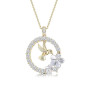 Finrezio Collier Pendentif Colibri Plaqué Or 18 Carats pour Femmes | Maman Pendentif en Cristal, Bijoux Animal en Argent, Cadeau