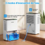 SHANNA Deshumidificateur d air 10L/J, déshumidificateur pour maison 30m² avec arrêt automatique, idéal pour, salles de bains, ch