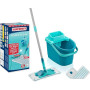 Leifheit Set Balai Serpillière Seau essoreur Power Clean M, 2 Housses | Technologie CleanBlade avec housses Micro Duo, largeur 3