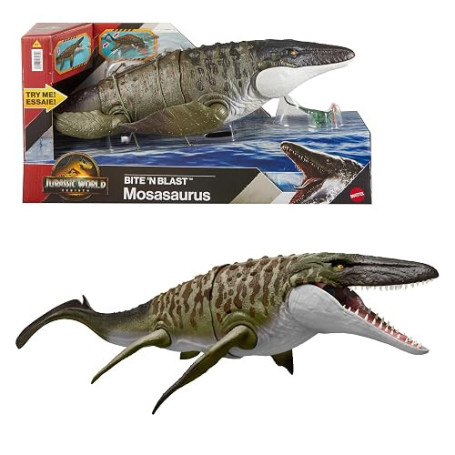 Mattel Jurassic World Mosasaurus à mâchoires puissantes et Mini Dinosaure | Dinosaure à larges mâchoires, fidèle au film et arti