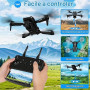 NXPZ Drone avec Caméra 4K HD, Drone Pliable Pour Enfants, Vrille 3D, Décollage/Atterrissage À Un Bouton, Mode Sans Tête, Maintie