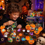 MOONTOY Cadeau Halloween Enfants, 48 Pièces Citrouilles, Squishies et Blocs | Mini Blocs Construction avec Fantômes, Cadeaux DIY