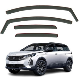 Lot de 4 déflecteurs d'air compatibles avec PEUGEOT 5008 MK2 modèles 2017 2018 2019 2020 2021 2022 2023 2024.