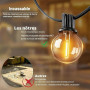LaPitio Guirlande Lumineuse Exterieure Solaire 30M, 50+2 Ampoules étanches | Chargement Solaire ou USB, 3 Modes, Guirlande Guing