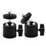 2 Pièces Mini Rotule Photo en Métal avec 1/4" Rotule de Fixation | Pivotante 360° Mini Tête Sphérique Charge Max 2kg pour Appare