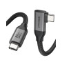 Silkland 80Gbps USB4 V2.0 Compatible avec Câble Thunderbolt 5 Coudé 1M | jusqu'à 120Gbps avec Bandwidth Boost 16K/Dual 8K, PD3.1