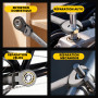 Enventor Jeu de Clés à Cliquet 14 Pièces, Tête Flexible 180°, 6–19 mm | 90 Dents, Angle de Travail 4°, Acier Cr-V avec Revêtemen