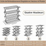 Grille de Refroidissement Pâtisserie, 4 Niveaux Grille Pâtisserie Pliable Gain de Place, Accessoire de Pâtisserie pour Gâteaux,