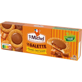St Michel - La Galette - Galettes au Cœur Chocolat et Caramel - Farine de Blé de Français - Sans Huile de Palme - 98 G