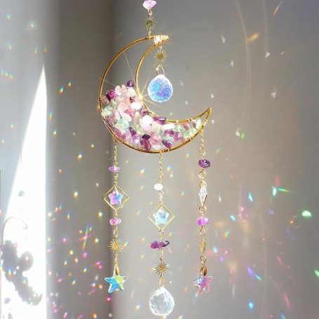 Arc-en-Ciel Attrape-Soleil en Cristal Coloré, Pendentif Suncatcher Soleil Cristal Décoration, Capteur Ornement pour Fenêtre Jard