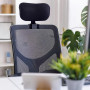 YARNOW Repose-tête réglable pour chaise de bureau Noir | Repose-nuque amovible en maille avec pince de 2,6 cm pour chaise d'ordi