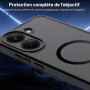 QUSRTMUE Coque Magnétique pour Poco X8 Pro,Dur arrière+Cadre en TPU | avec 1 Verre Trempé,Résistant aux chocs et aux chutes