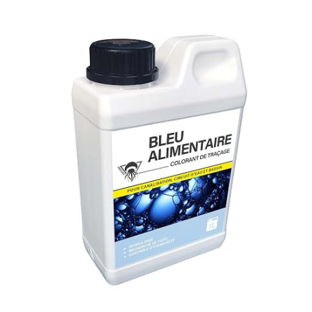 Méduze - Bleu Alimentaire Colorant de traçage 1L - Prêt à l’Emploi - Eau Potable et eaux usées - Plomberie - Diagnostic - Travau
