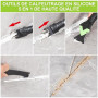 Kit 5-en-1 outil enlever joint silicone & lisseur joint silicone | 6 embouts silicone interchangeables, 4 spatules à 15 angles,