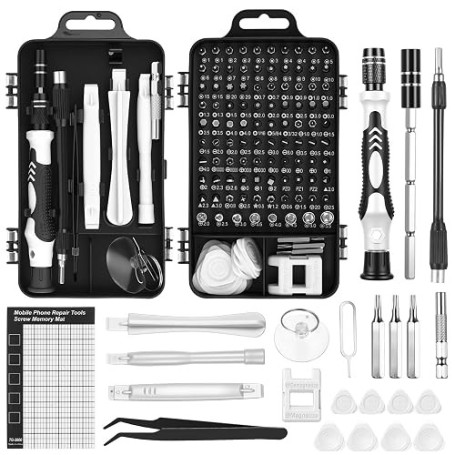 122 en 1 Kit Tournevis de Precision, Coffret Outillage, Jeu de Tournevis Précision Magnétiques compatible PC pour outils modelis